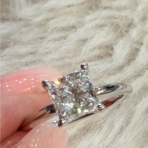 1.5 carat princess cut lab grown Diamond Ring